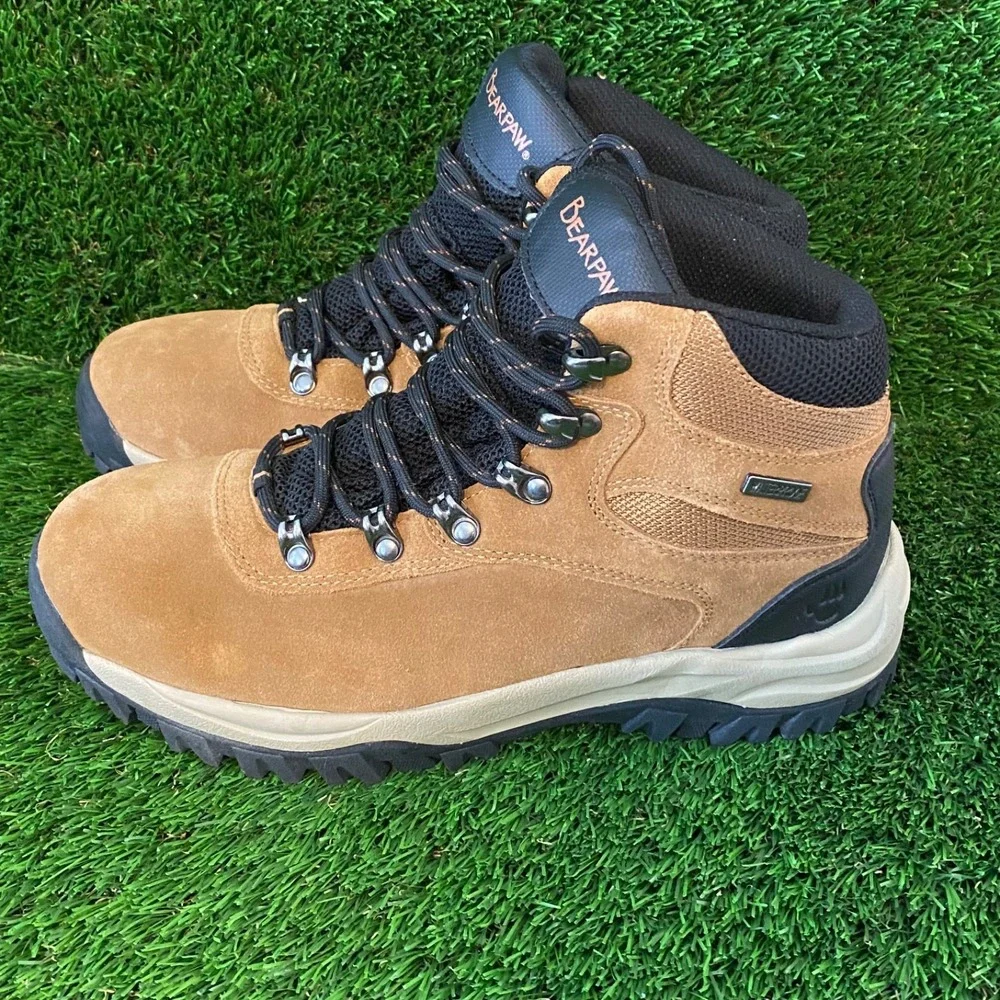 Bearpaw Men's Switchback Mid Waterproof Hiking Boots Brown Size 8‎